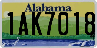 AL license plate 1AK7018