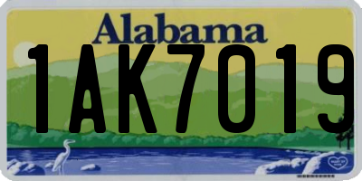 AL license plate 1AK7019