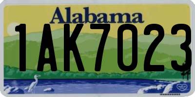 AL license plate 1AK7023