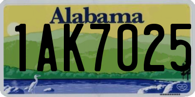 AL license plate 1AK7025