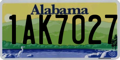 AL license plate 1AK7027
