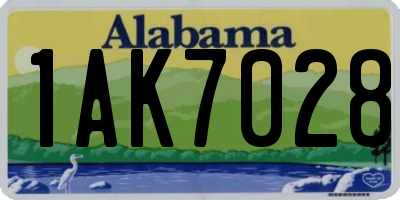 AL license plate 1AK7028