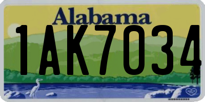AL license plate 1AK7034
