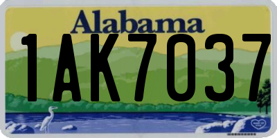 AL license plate 1AK7037