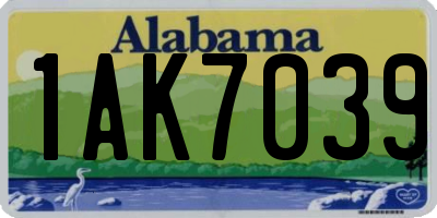 AL license plate 1AK7039