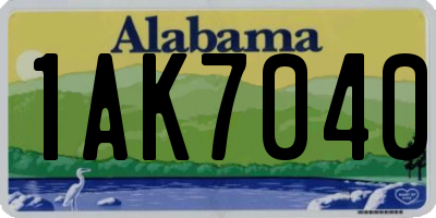 AL license plate 1AK7040