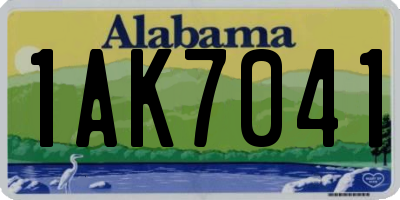 AL license plate 1AK7041