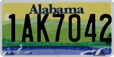 AL license plate 1AK7042