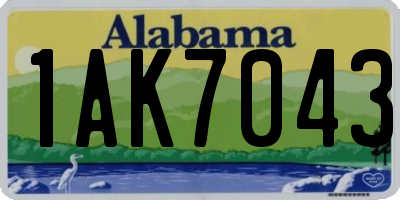 AL license plate 1AK7043