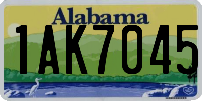 AL license plate 1AK7045