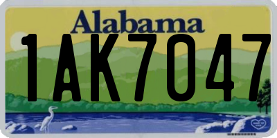 AL license plate 1AK7047