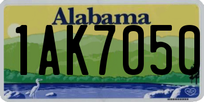 AL license plate 1AK7050