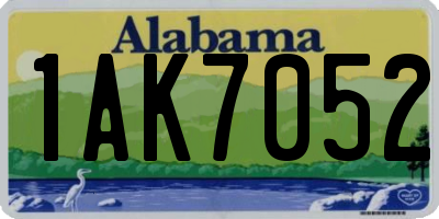 AL license plate 1AK7052