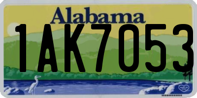 AL license plate 1AK7053