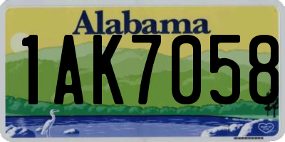 AL license plate 1AK7058