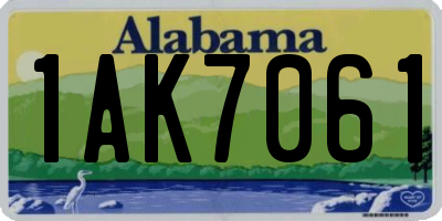AL license plate 1AK7061