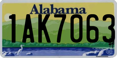 AL license plate 1AK7063