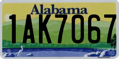 AL license plate 1AK7067