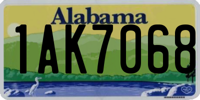 AL license plate 1AK7068