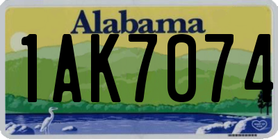 AL license plate 1AK7074