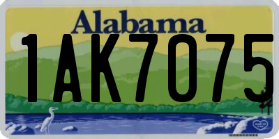 AL license plate 1AK7075