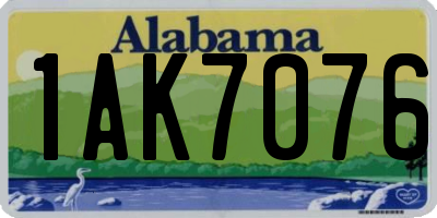 AL license plate 1AK7076