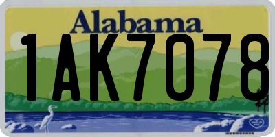 AL license plate 1AK7078