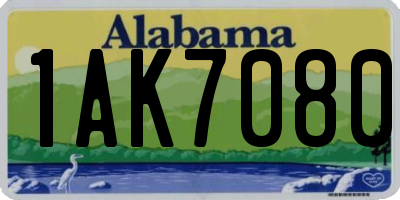 AL license plate 1AK7080
