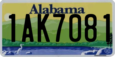 AL license plate 1AK7081
