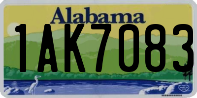 AL license plate 1AK7083