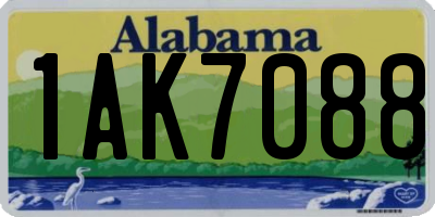 AL license plate 1AK7088