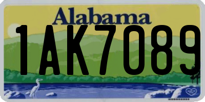 AL license plate 1AK7089