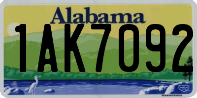 AL license plate 1AK7092