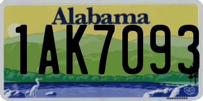 AL license plate 1AK7093
