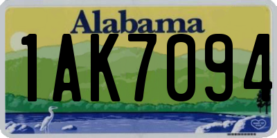 AL license plate 1AK7094