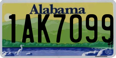 AL license plate 1AK7099