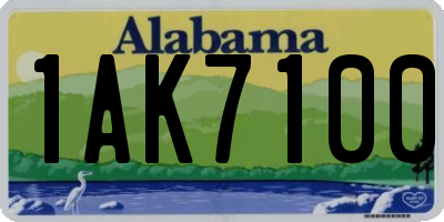 AL license plate 1AK7100