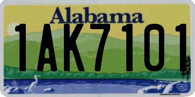 AL license plate 1AK7101