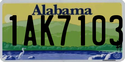 AL license plate 1AK7103