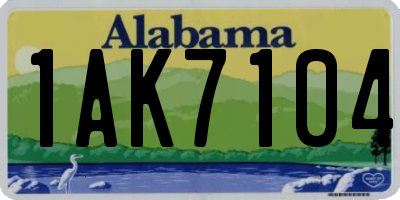 AL license plate 1AK7104