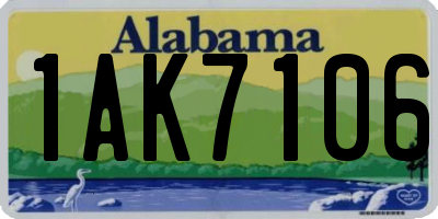 AL license plate 1AK7106