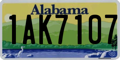 AL license plate 1AK7107