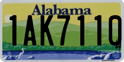 AL license plate 1AK7110