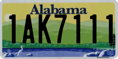 AL license plate 1AK7111
