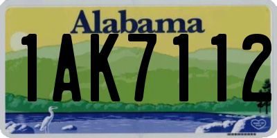 AL license plate 1AK7112
