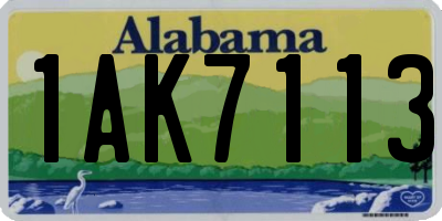 AL license plate 1AK7113