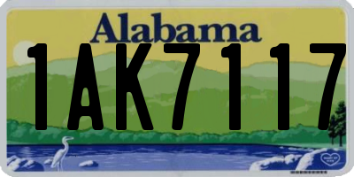 AL license plate 1AK7117