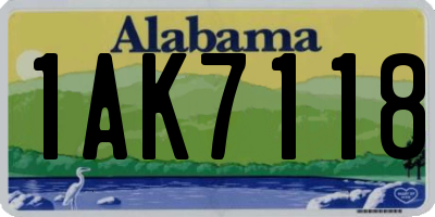 AL license plate 1AK7118
