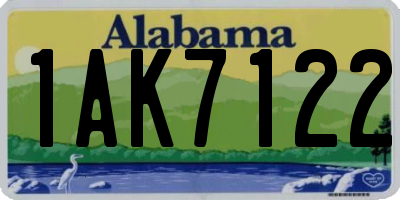 AL license plate 1AK7122