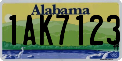AL license plate 1AK7123